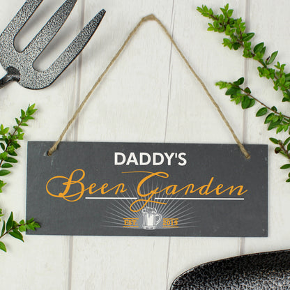 Personalised ""Beer Garden"" Printed Hanging Slate Plaque - image 3