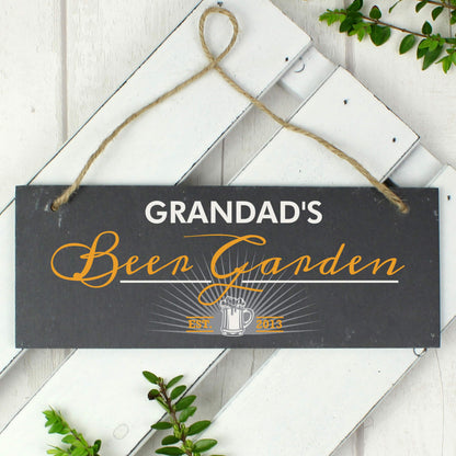 Personalised ""Beer Garden"" Printed Hanging Slate Plaque - image 6