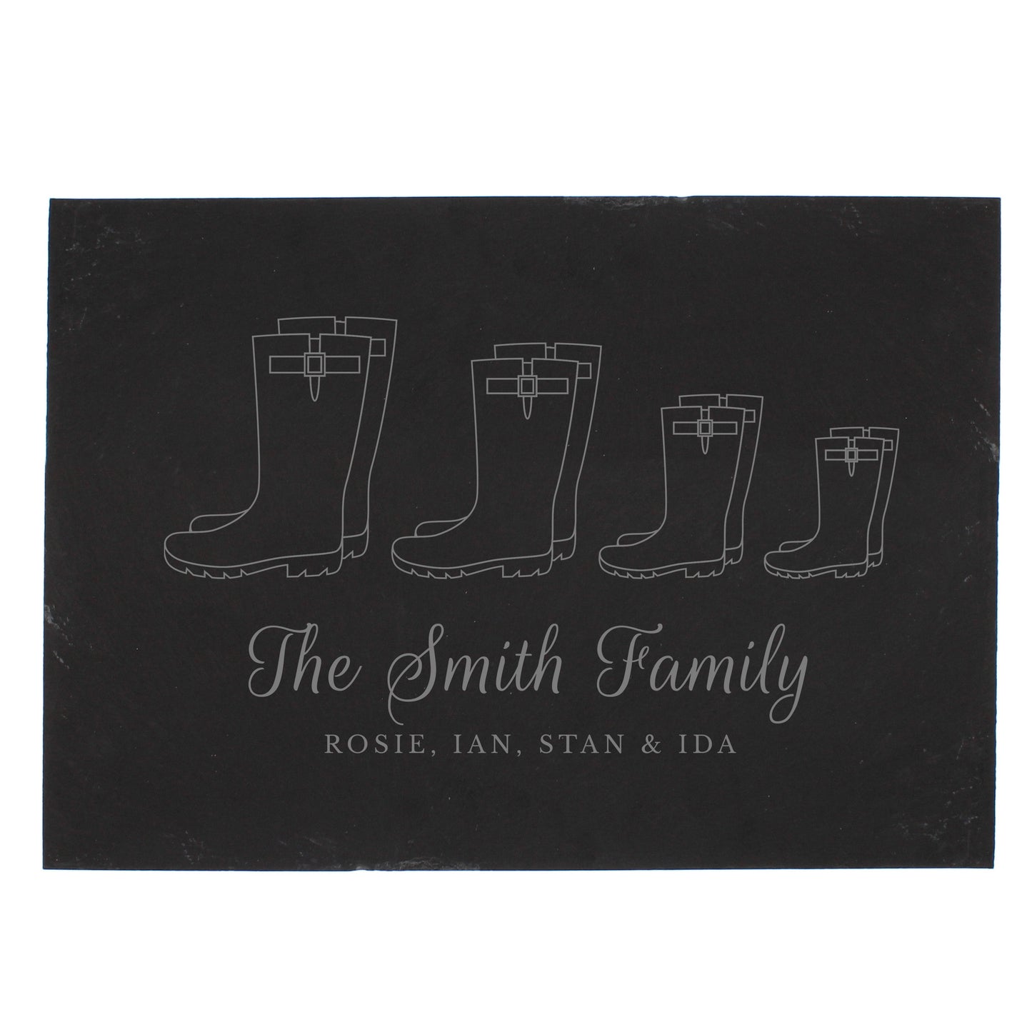 Personalised Welly Boot Family of Four Slate - image 2
