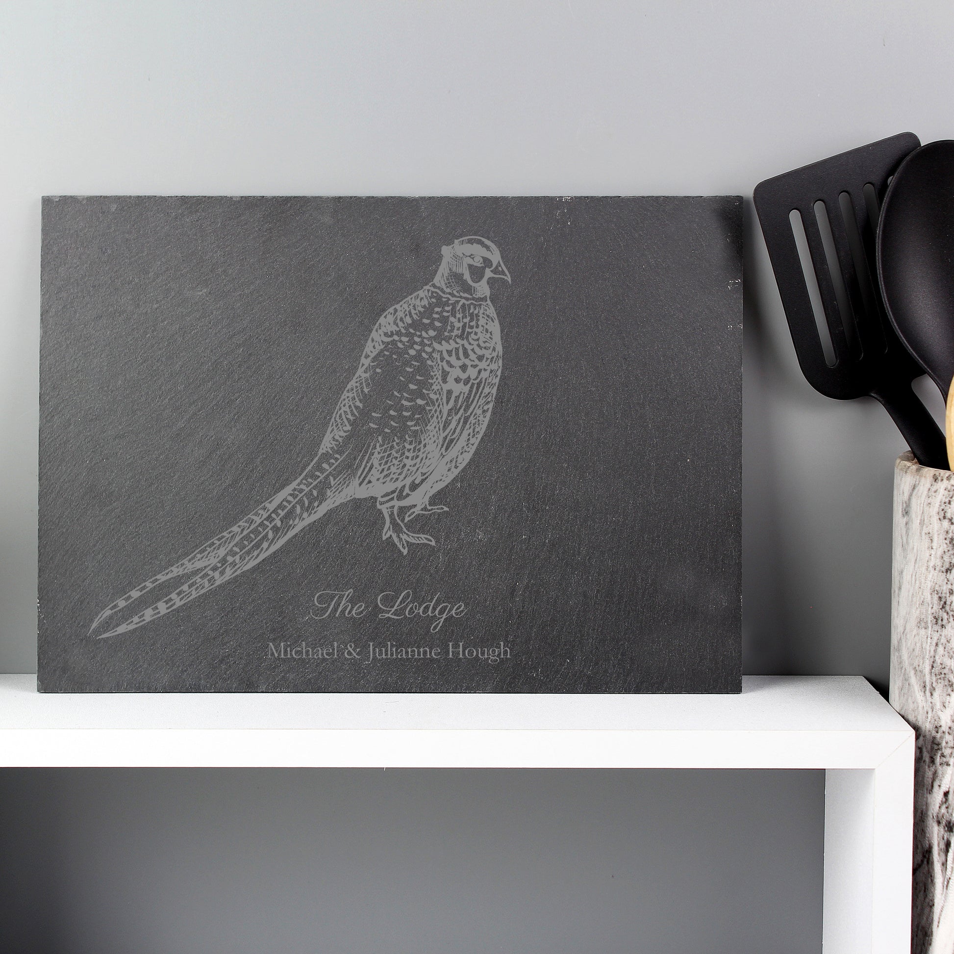 Personalised Pheasant Slate Placemat from Heartfelt Gifts