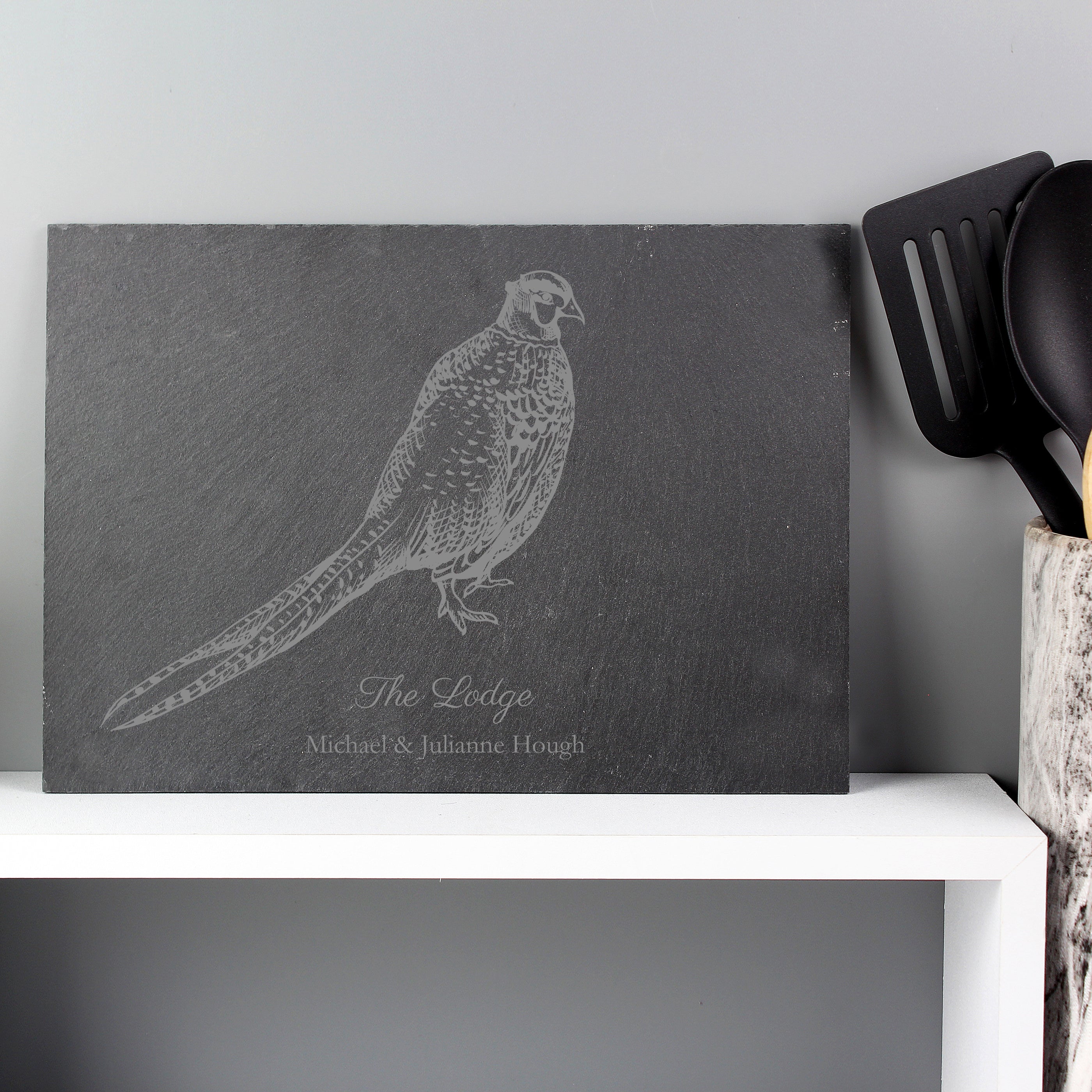 Personalised Pheasant Slate Placemat from Heartfelt Gifts