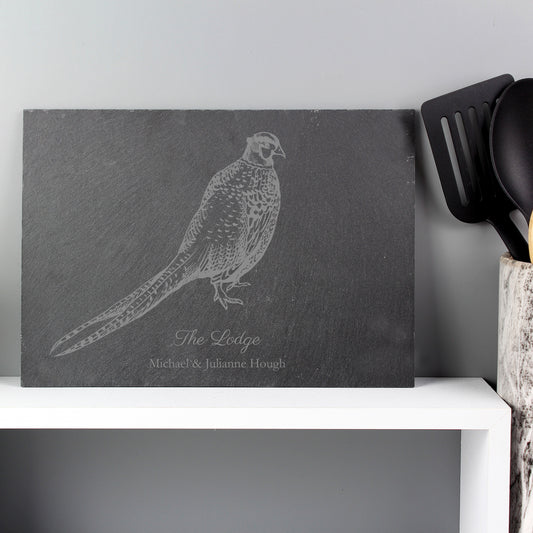 Personalised Pheasant Slate Placemat from Heartfelt Gifts