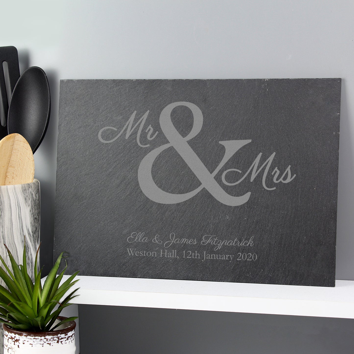 Personalised Mr & Mrs Slate Placemat from Heartfelt Gifts