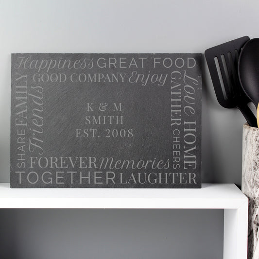 Personalised 'Together' Slate Placemat from Heartfelt Gifts