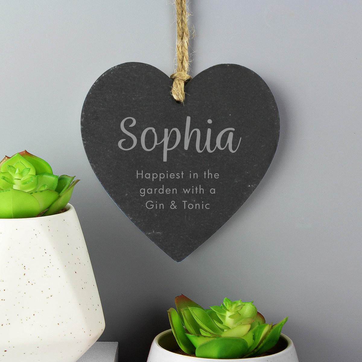 Personalised Free Text Slate Heart Decoration from Heartfelt Gifts