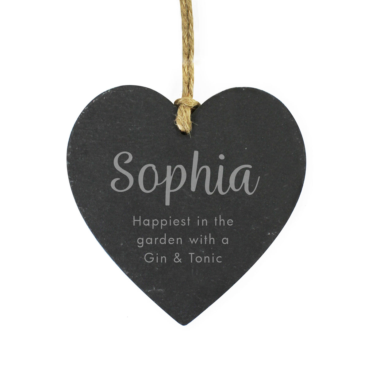 Personalised Free Text Slate Heart Decoration - image 2