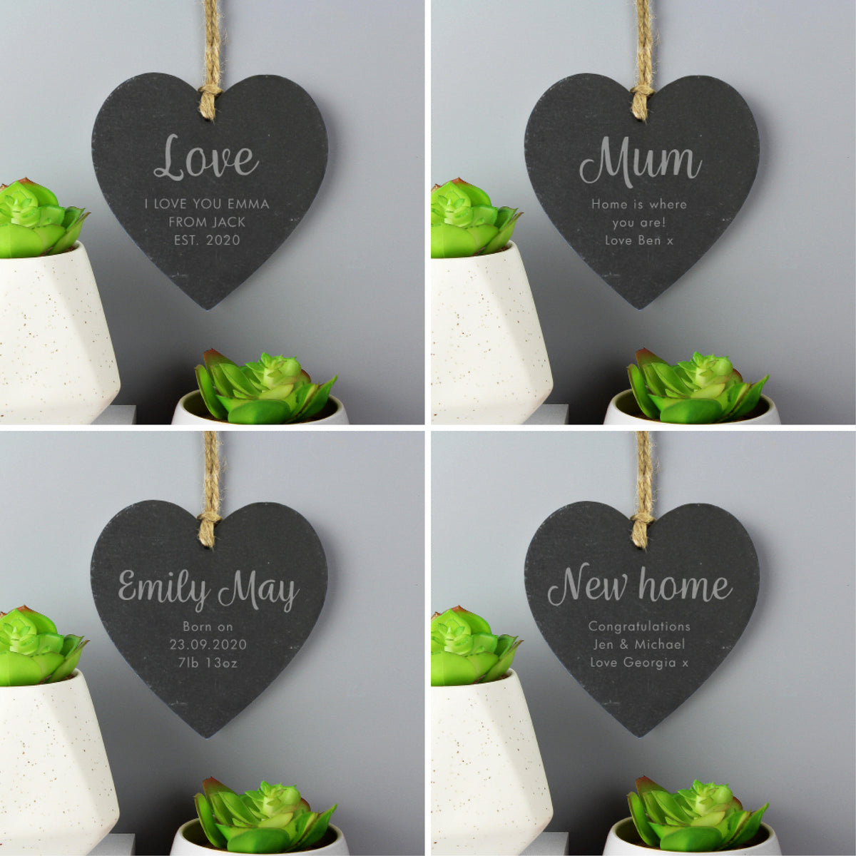 Personalised Free Text Slate Heart Decoration - image 5
