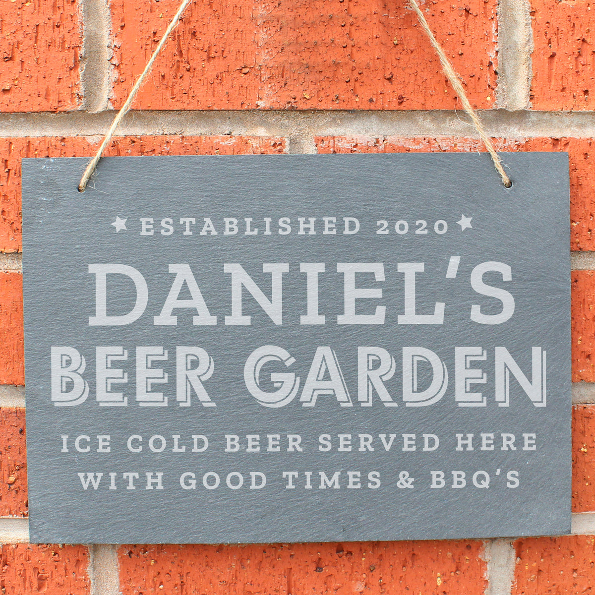Personalised Beer Garden Hanging Large Slate Sign from Heartfelt Gifts
