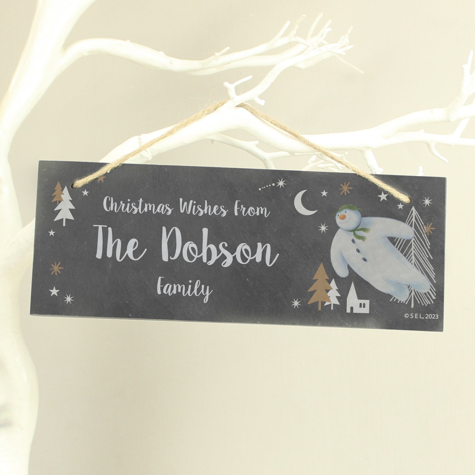 Personalised The Snowman Magical Adventure Hanging Slate Plaque - image 2