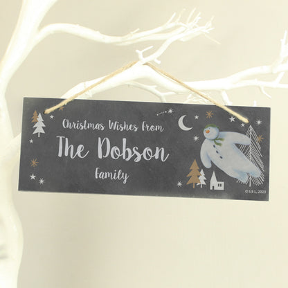 Personalised The Snowman Magical Adventure Hanging Slate Plaque - image 2