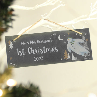 Personalised The Snowman Magical Adventure Hanging Slate Plaque - image 3