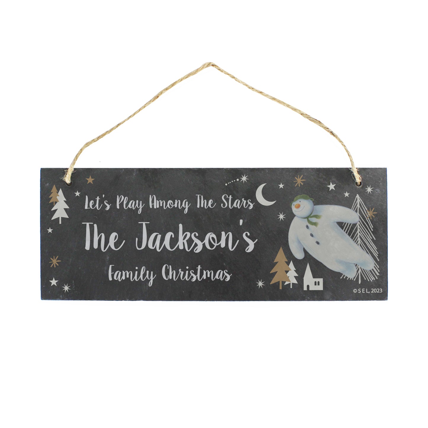 Personalised The Snowman Magical Adventure Hanging Slate Plaque - image 5