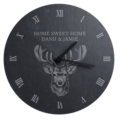 Personalised Stag Slate Clock - image 5