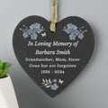Personalised Memorial Forget Me Not Slate Heart from Heartfelt Gifts