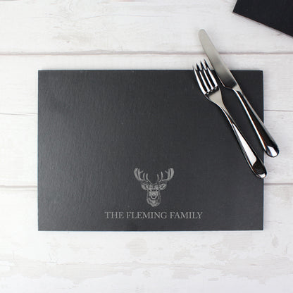 Personalised Stag Slate Placemat from Heartfelt Gifts