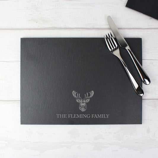 Personalised Stag Slate Placemat from Heartfelt Gifts