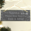 Personalised Santa Please Stop Here... Hanging Slate Sign from Heartfelt Gifts