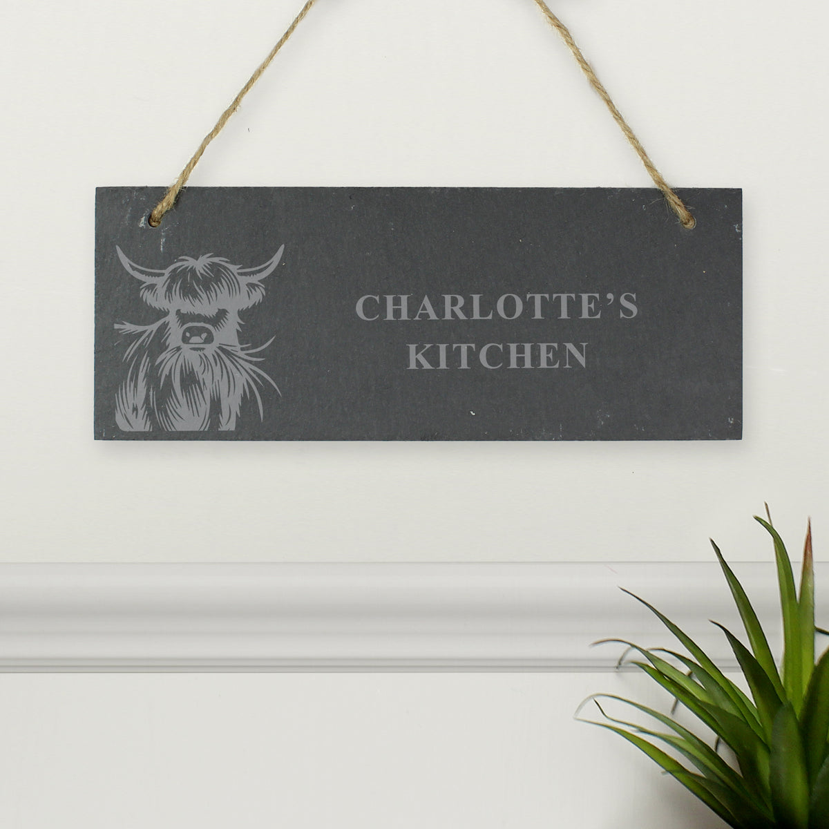 Personalised Highland Cow Slate Sign - image 4