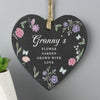 Personalised Wild Flowers Slate Heart