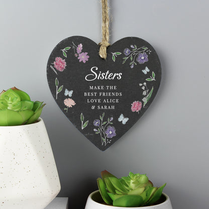 Personalised Wild Flowers Slate Heart - image 4