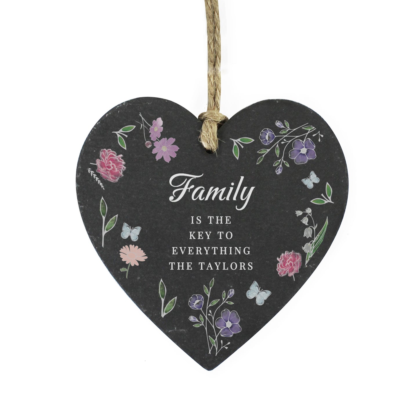 Personalised Wild Flowers Slate Heart - image 5
