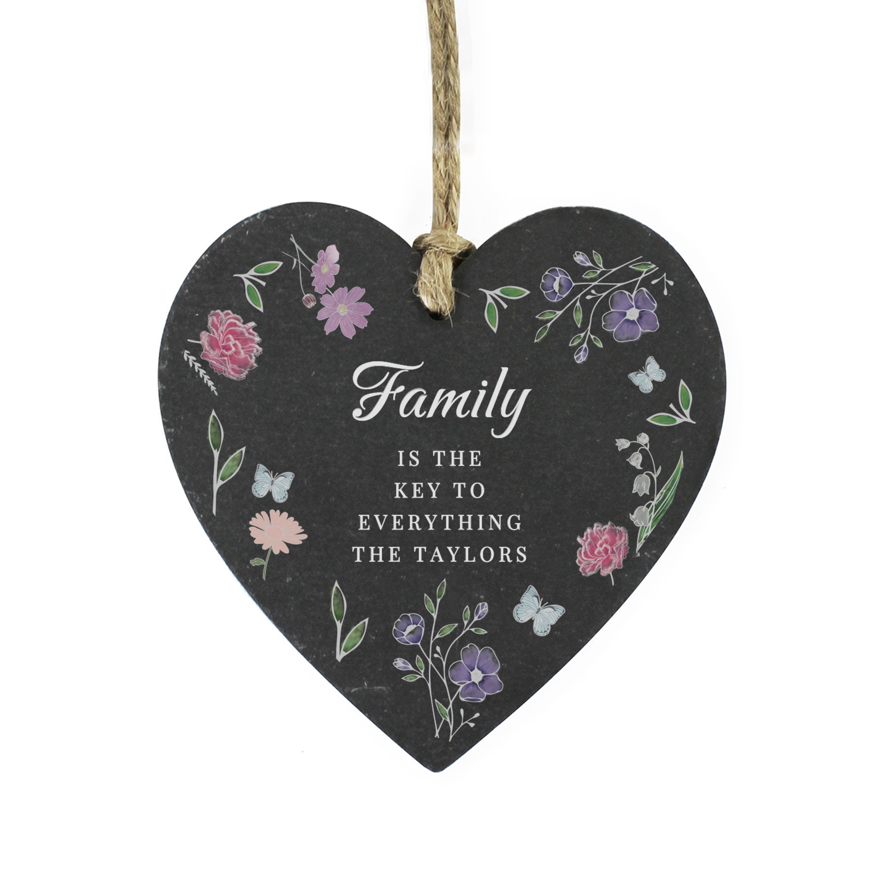 Personalised Wild Flowers Slate Heart - image 5