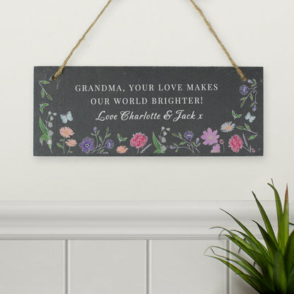 Personalised Wild Flowers Slate Garden Sign from Heartfelt Gifts