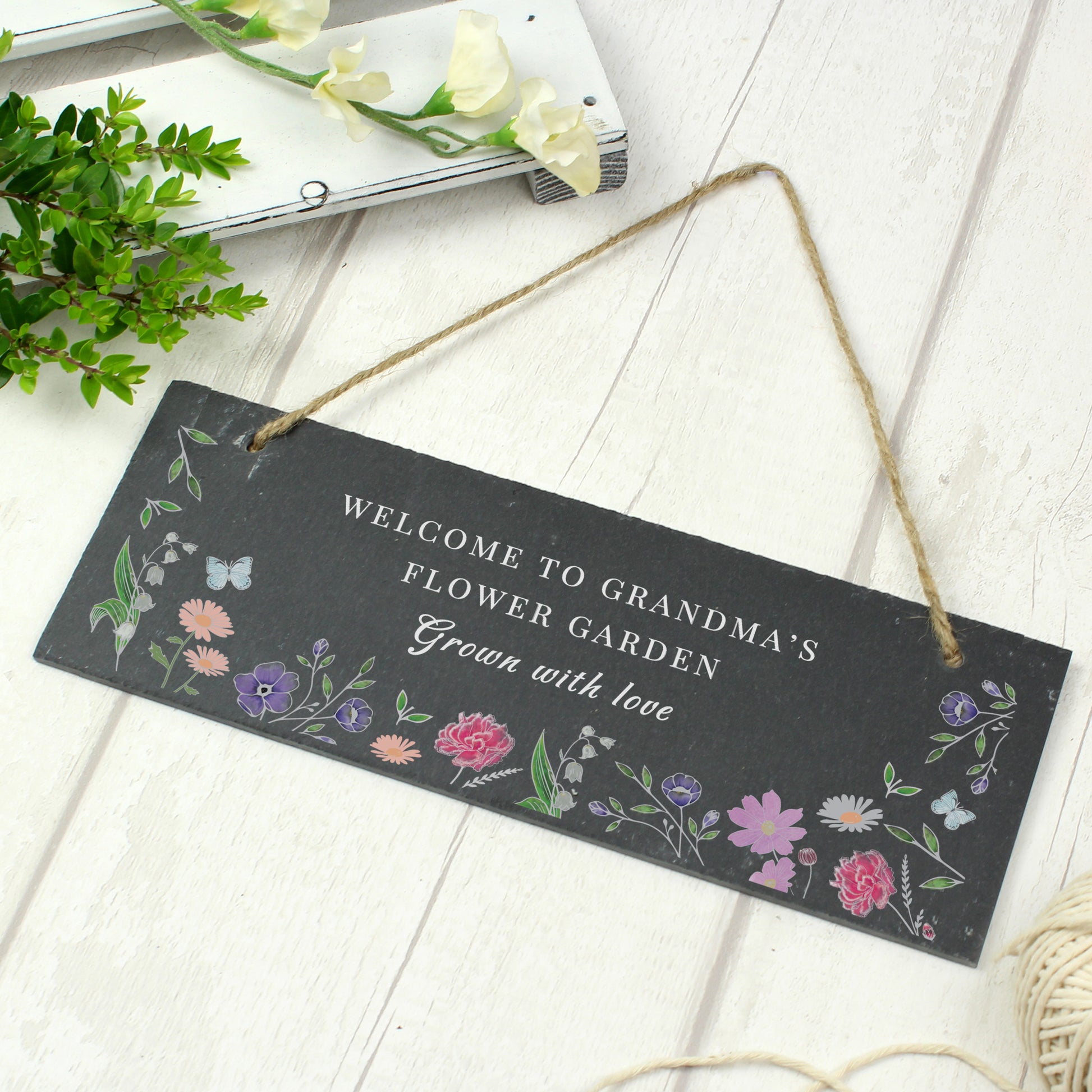 Personalised Wild Flowers Slate Garden Sign - image 2