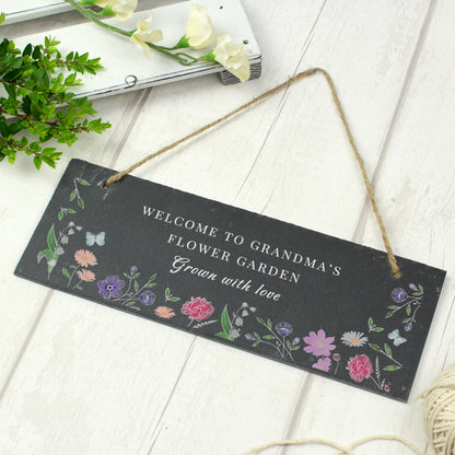Personalised Wild Flowers Slate Garden Sign - image 2