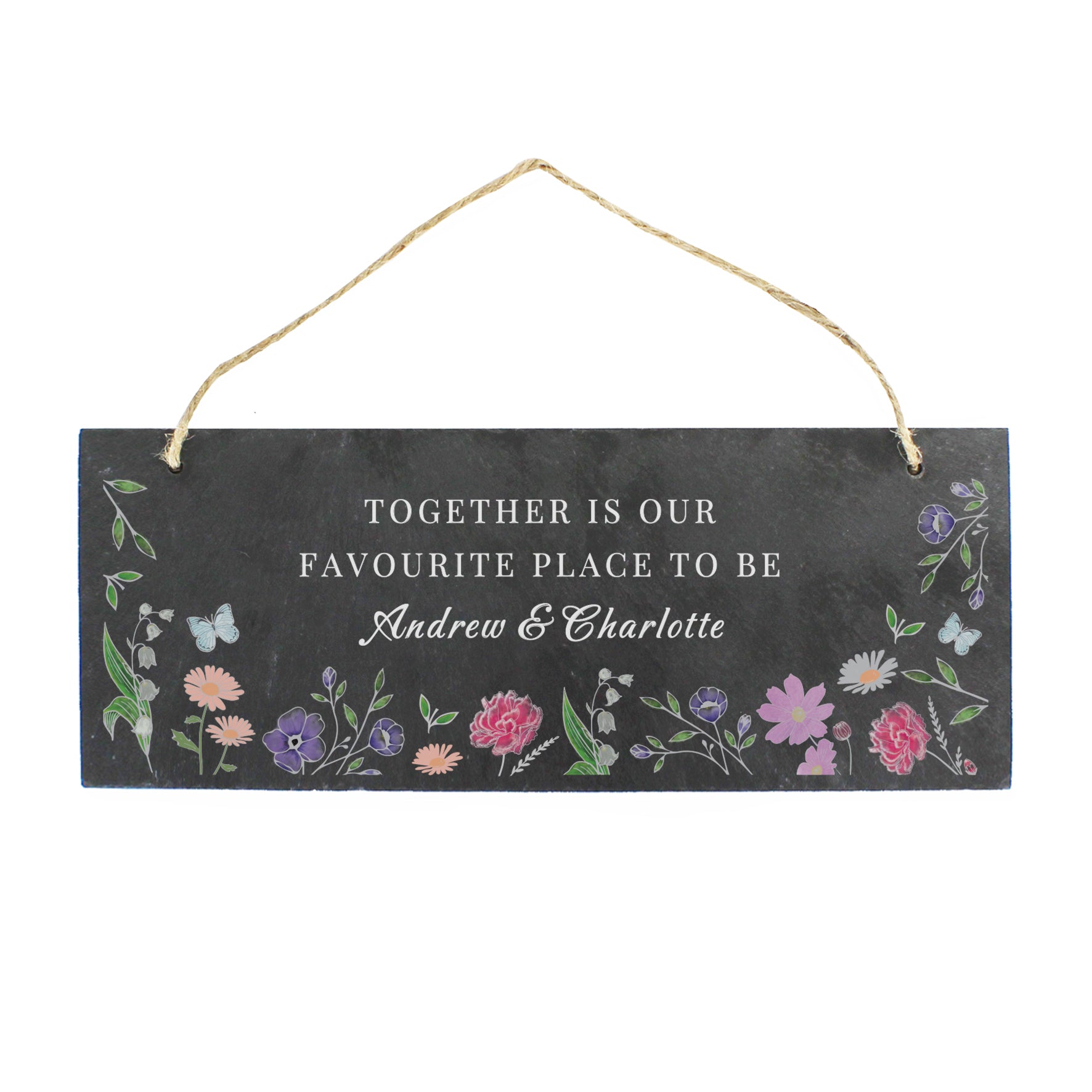 Personalised Wild Flowers Slate Garden Sign - image 5