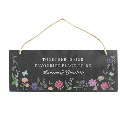 Personalised Wild Flowers Slate Garden Sign - image 5