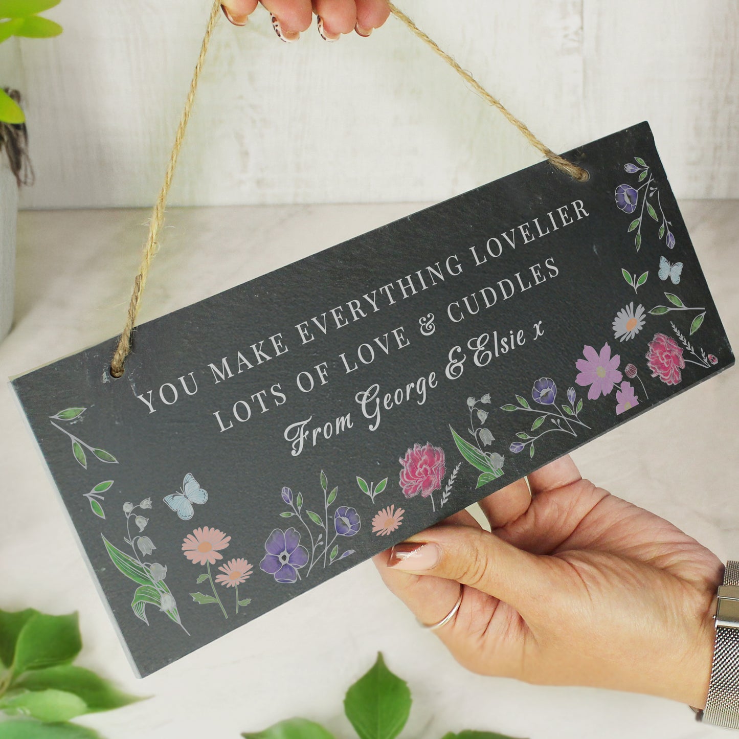 Personalised Wild Flowers Slate Garden Sign - image 6