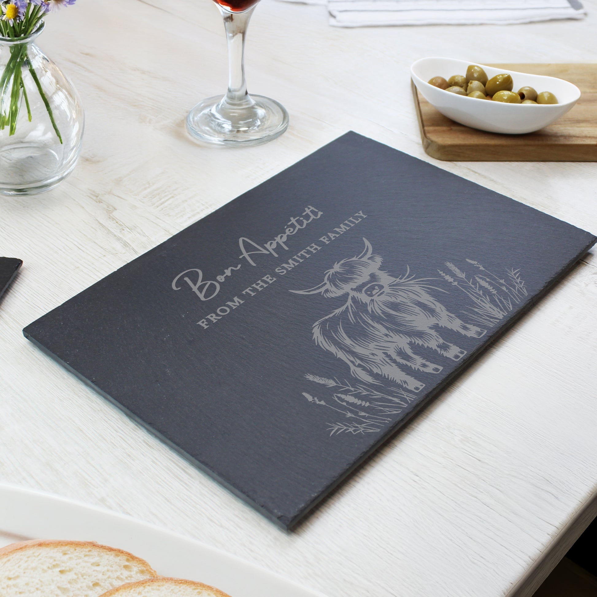 Personalised Highland Cow Slate Placemat - image 2