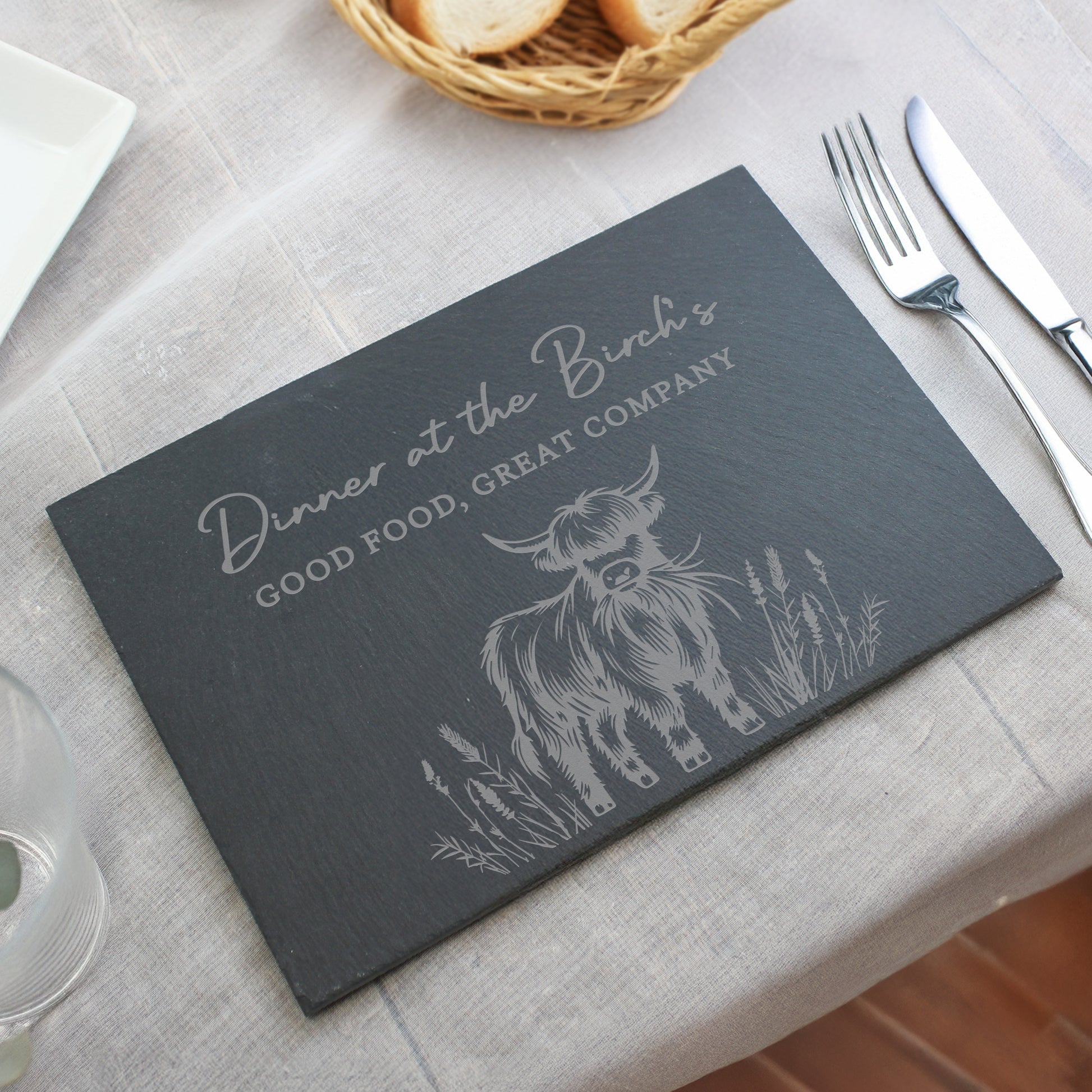 Personalised Highland Cow Slate Placemat - image 4
