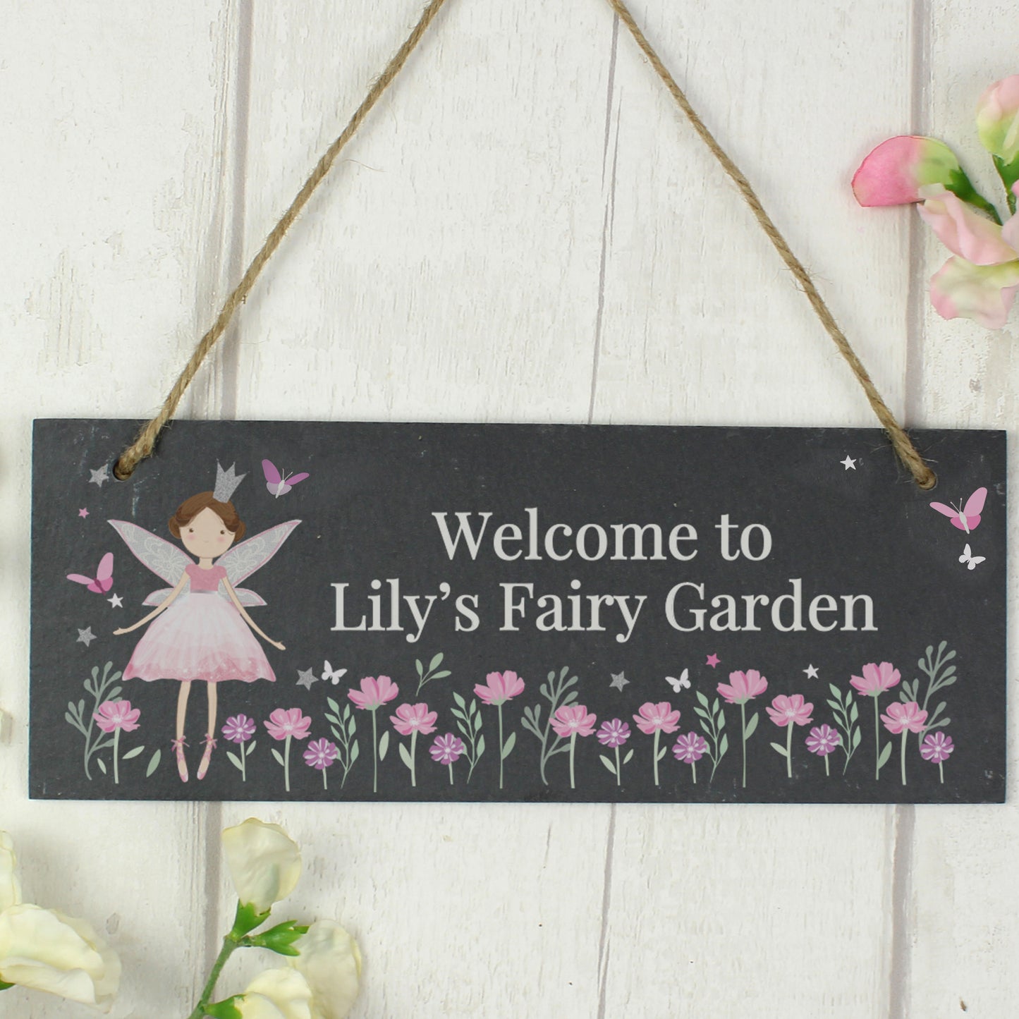 Personalised Fairy Princess Garden Slate Sign – Girls Hanging Garden Gift - image 3