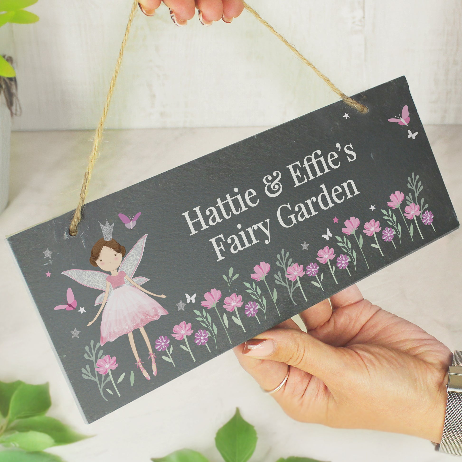 Personalised Fairy Princess Garden Slate Sign – Girls Hanging Garden Gift - image 4