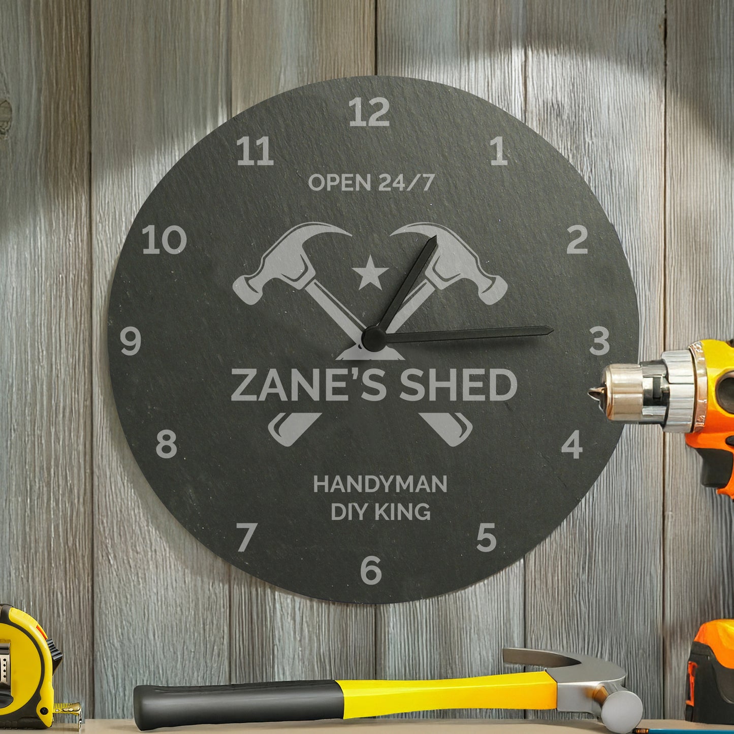 Personalised Tools Slate Clock – DIY Dad Workshop & Birthday Gift - image 2