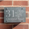 Personalised Floral Slate House Sign – Housewarming New Home Gift