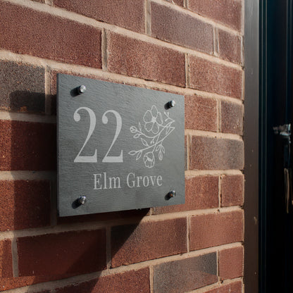 Personalised Floral Slate House Sign – Housewarming New Home Gift - image 3