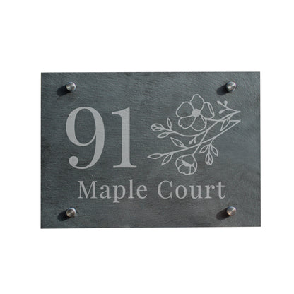 Personalised Floral Slate House Sign – Housewarming New Home Gift - image 4