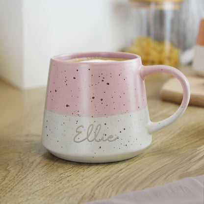 Personalised Name Pink Speckled Ceramic Mug – Birthday Mother's Day Gift - image 2