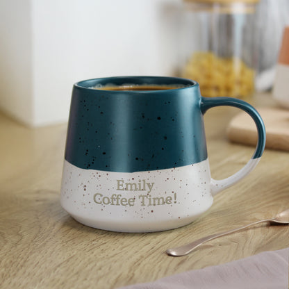 Personalised Blue Speckled Ceramic Mug – Birthday Christmas Gift - image 2