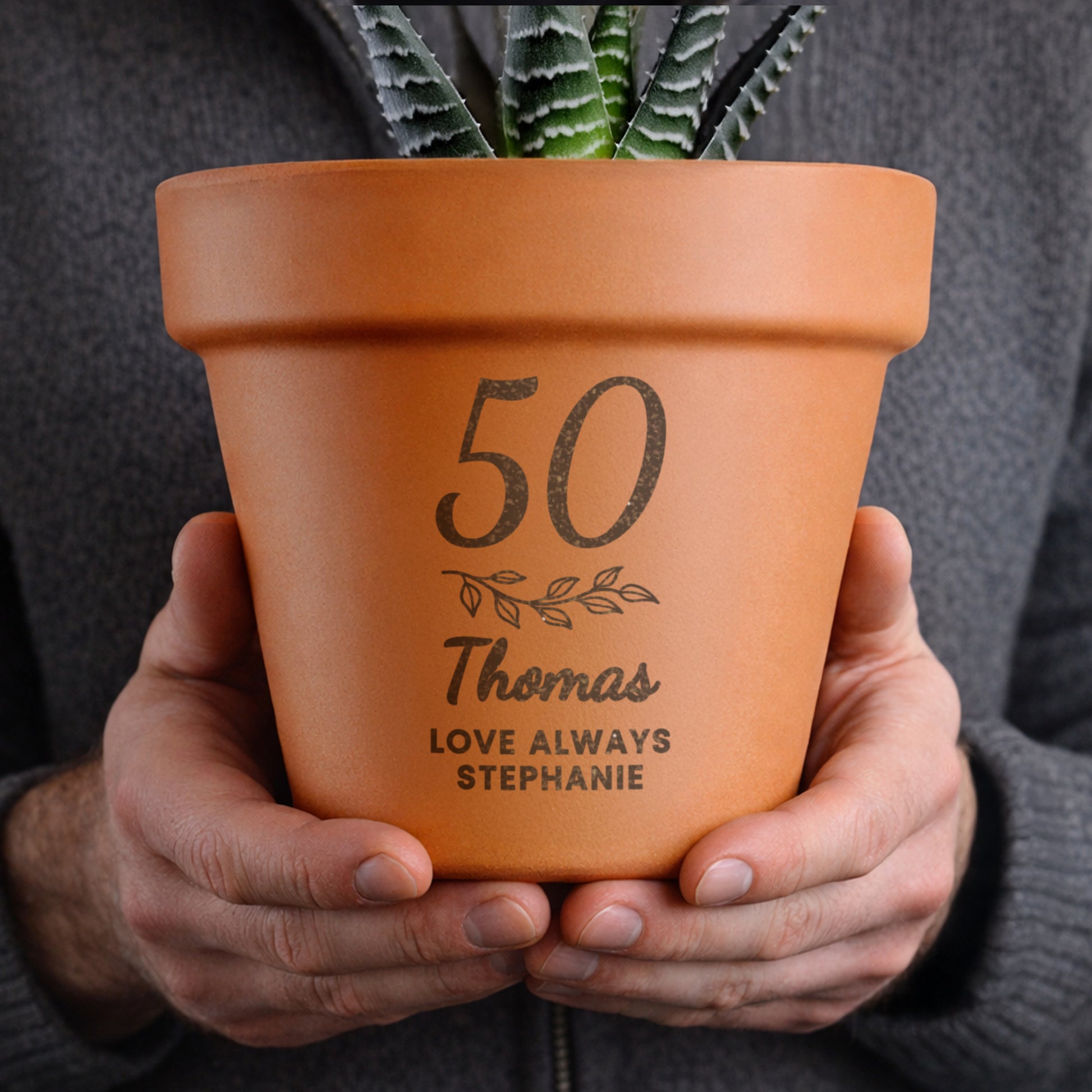Personalised Big Age Terracotta Plant Pot - image 3