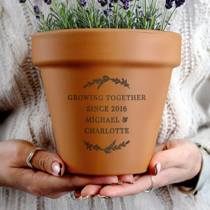 Personalised Free Text Terracotta Plant Pot - image 3
