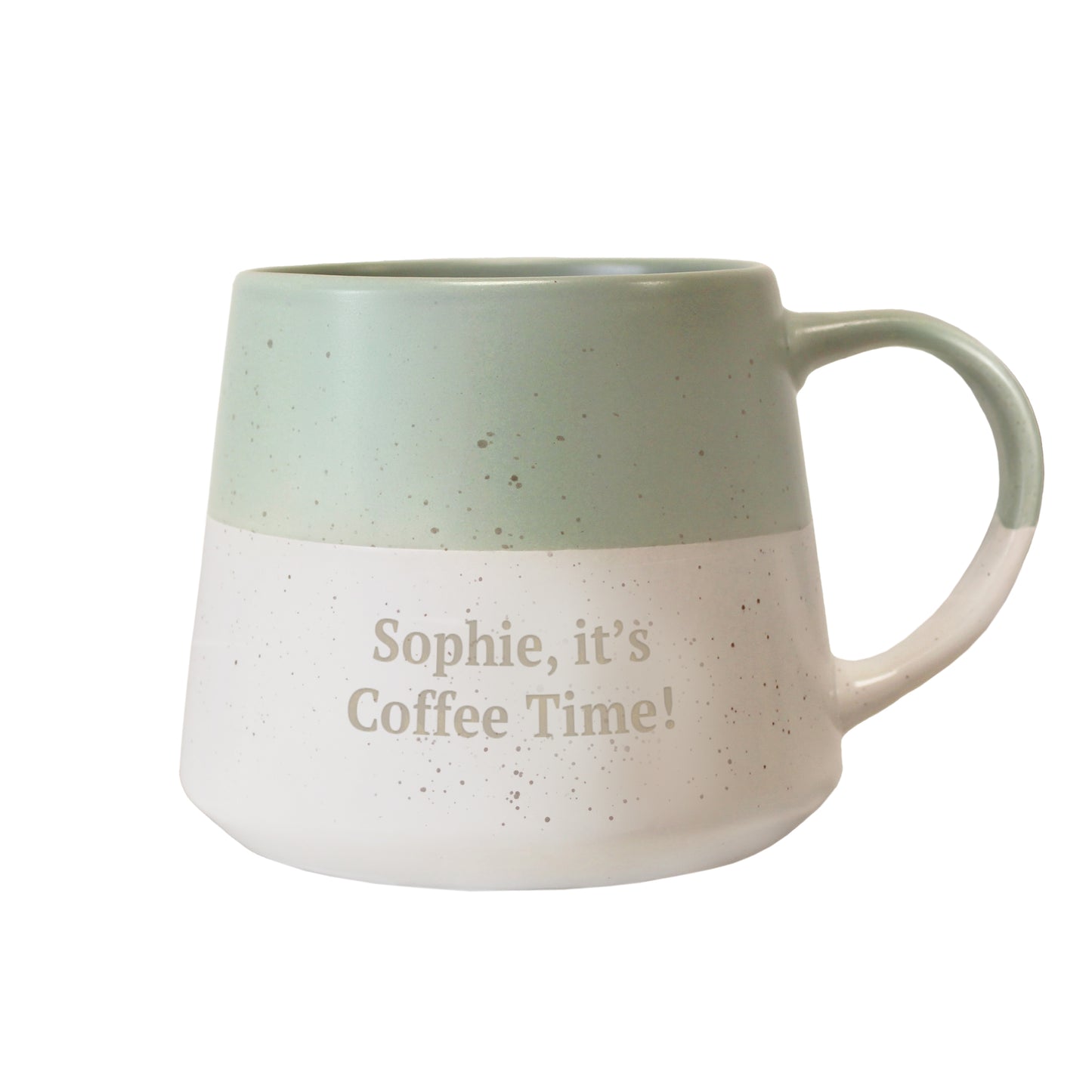 Personalised Green Speckled Ceramic Mug - image 4