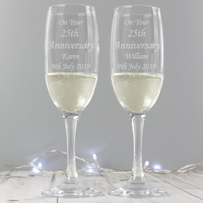 Personalised Celebration Pair of Flutes from Heartfelt Gifts