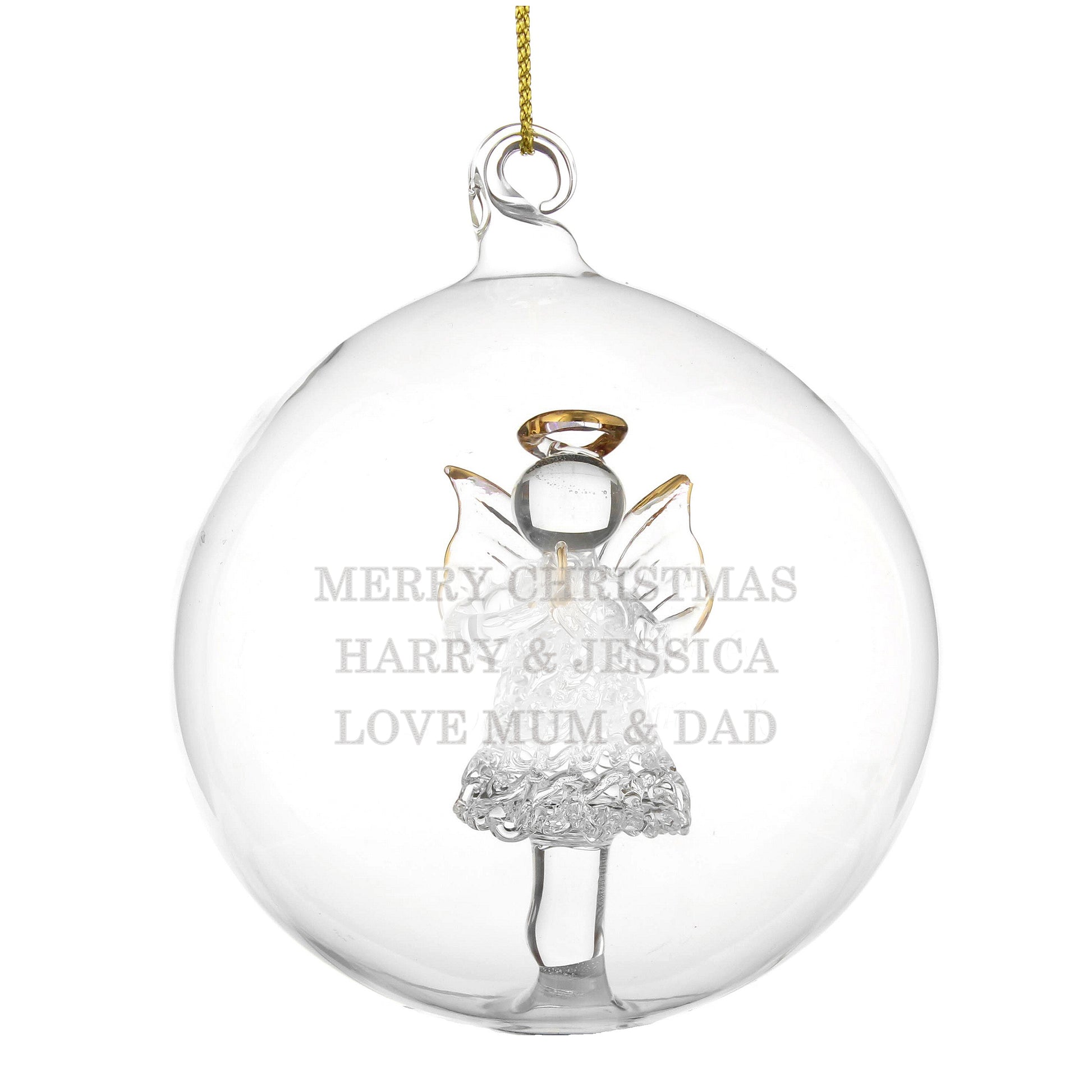 Personalised Glass Christmas Angel Bauble - image 5