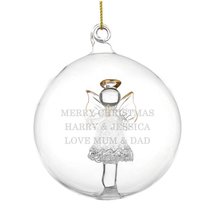 Personalised Glass Christmas Angel Bauble - image 5