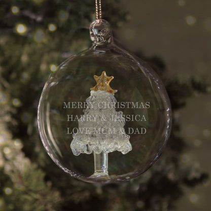 Personalised Glass Christmas Tree Bauble from Heartfelt Gifts