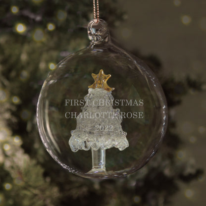 Personalised Glass Christmas Tree Bauble - image 2